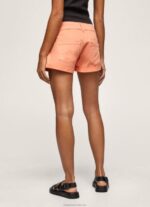 Women Peach Pepe Jeans Regular Fit Cotton Shorts 60J40526 - Image 4