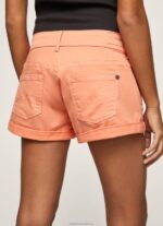 Women Peach Pepe Jeans Regular Fit Cotton Shorts 60J40526 - Image 5