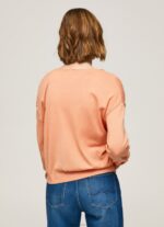 Women Peach Pepe Jeans V Neckline Relaxed Fit Jersey 60J40241 - Image 4