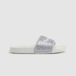 Women Pearl Silver Pepe Jeans Slider Sweet Beach Flip Flops 60J40694