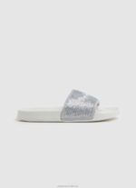 Women Pearl Silver Pepe Jeans Slider Sweet Beach Flip Flops 60J40694