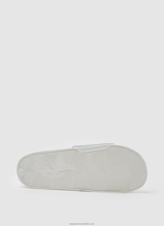 Women Pearl Silver Pepe Jeans Slider Sweet Beach Flip Flops 60J40694 - Image 5