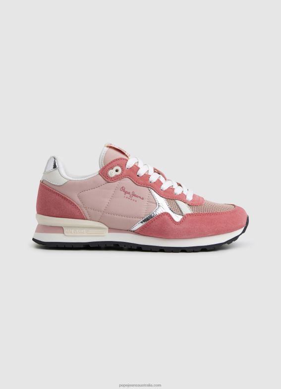 women_pink_pepe_jeans_brit_heritage_combined_sneakers_60j40614.jpg Women Pink Pepe Jeans Brit Heritage Combined Sneakers 60J40614 - Image 1