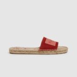 Women Red Dahlia Pepe Jeans Siva Berry Leather Sandals 60J40679