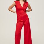 Women Royal Red Pepe Jeans Melody Sleeveless Jumpsuit 60J40204