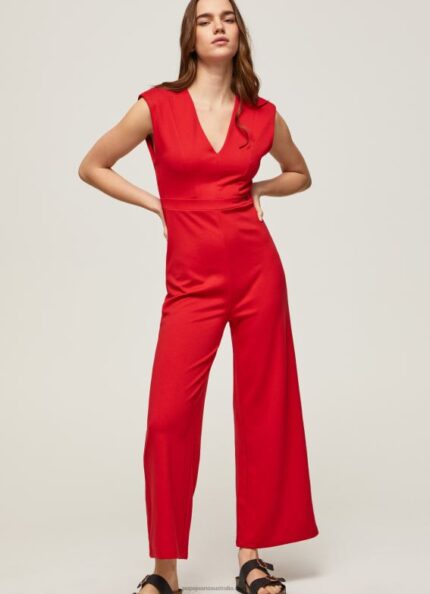 Women Royal Red Pepe Jeans Melody Sleeveless Jumpsuit 60J40204