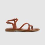 Women Rust Orange Pepe Jeans Hayes Folk Suede Flat Sandals 60J40667