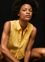 Women Shine Pepe Jeans Openwork Armhole Sleeve Shirt 60J40330