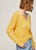 Women Shine Pepe Jeans V Neckline Relaxed Fit Jersey 60J40257