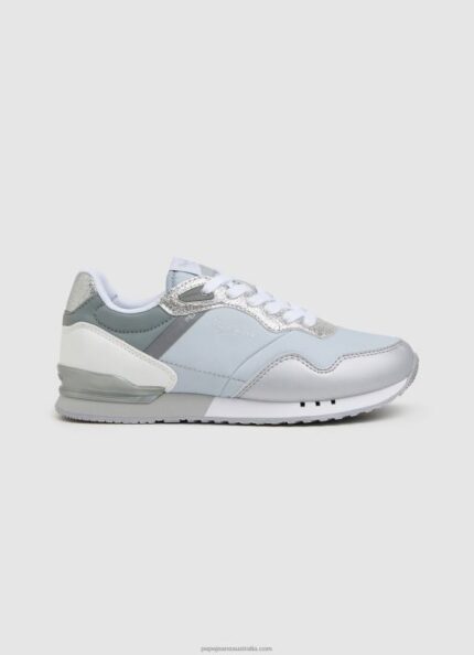 Women Silver Pepe Jeans Albal London Running Sneakers 60J40610