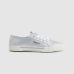 Women Silver Pepe Jeans Brady Party Basic Sneakers 60J40626
