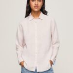 Women Soft Pink Pepe Jeans Striped Print Regular Fit Shirt 60J40332