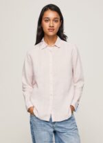 Women Soft Pink Pepe Jeans Striped Print Regular Fit Shirt 60J40332