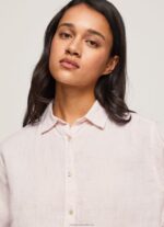 Women Soft Pink Pepe Jeans Striped Print Regular Fit Shirt 60J40332 - Image 3