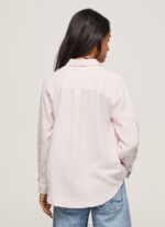 Women Soft Pink Pepe Jeans Striped Print Regular Fit Shirt 60J40332 - Image 4