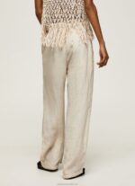 Women Stone Pepe Jeans Linen Palazzo Trousers 60J40301 - Image 4