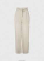 Women Stone Pepe Jeans Linen Palazzo Trousers 60J40301 - Image 5