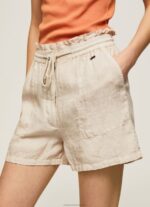 Women Stone Pepe Jeans Paper Bag Linen Shorts 60J40490 - Image 2