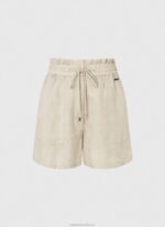 Women Stone Pepe Jeans Paper Bag Linen Shorts 60J40490 - Image 3