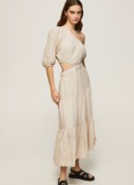 Women Stone Pepe Jeans Pua Asymmetrical Linen Dress 60J40202