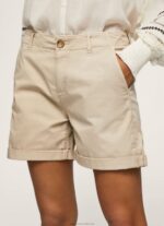 Women Stone Pepe Jeans Regular Fit Chino Shorts 60J40524 - Image 3