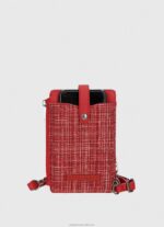 Women Studio Red Pepe Jeans Checkered Mobile Bag 60J40728 - Image 4