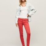 Women Studio Red Pepe Jeans Classic Skinny Trousers 60J40315