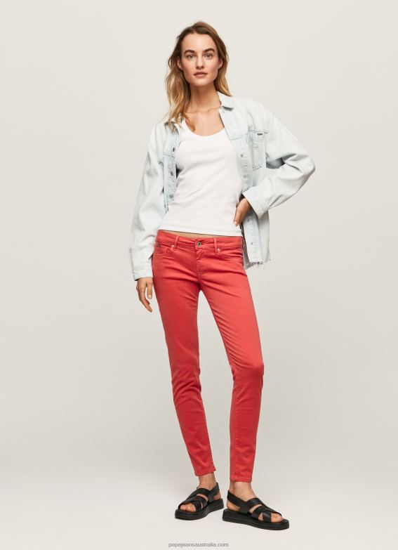 women_studio_red_pepe_jeans_classic_skinny_trousers_60j40315.jpg Women Studio Red Pepe Jeans Classic Skinny Trousers 60J40315 - Image 1
