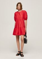 Women Studio Red Pepe Jeans Cotton Poplin Dress 60J40146