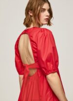 Women Studio Red Pepe Jeans Cotton Poplin Dress 60J40146 - Image 3