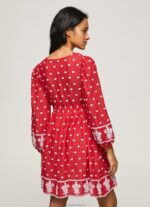 Women Studio Red Pepe Jeans Dress With Embroidered Details 60J40216 - Image 4