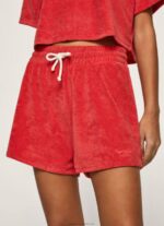Women Studio Red Pepe Jeans Embroidered Logo Sporty Shorts 60J40531 - Image 3