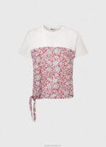 Women Studio Red Pepe Jeans Floral Printed Cotton T-Shirt 60J40380 - Image 5