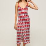 Women Studio Red Pepe Jeans Frida Zig-Zag Knit Dress 60J40170