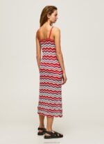 Women Studio Red Pepe Jeans Frida Zig-Zag Knit Dress 60J40170 - Image 4