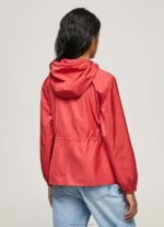 Women Studio Red Pepe Jeans Hooded Windbreaker Jacket 60J40129 - Image 4