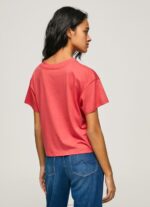 Women Studio Red Pepe Jeans Logo Print T-Shirt 60J40379 - Image 4