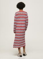 Women Studio Red Pepe Jeans Long Cardigan With Zig-Zag Print 60J40225 - Image 4