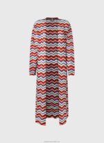 Women Studio Red Pepe Jeans Long Cardigan With Zig-Zag Print 60J40225 - Image 5