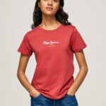Women Studio Red Pepe Jeans Printed T-Shirt 60J40456