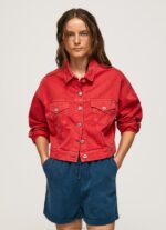 Women Studio Red Pepe Jeans Regular Fit Denim Jacket 60J40141 - Image 2