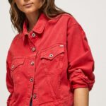 Women Studio Red Pepe Jeans Regular Fit Denim Jacket 60J40141