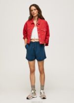 Women Studio Red Pepe Jeans Regular Fit Denim Jacket 60J40141 - Image 3