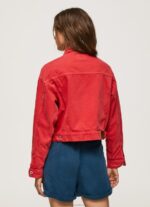 Women Studio Red Pepe Jeans Regular Fit Denim Jacket 60J40141 - Image 4