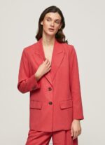 Women Studio Red Pepe Jeans Relaxed Fit Linen Blazer 60J40109 - Image 2