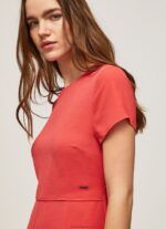 Women Studio Red Pepe Jeans Short Crepe Jumpsuit 60J40203 - Image 3