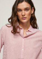 Women Studio Red Pepe Jeans Striped Cotton Voile Shirt 60J40348 - Image 3