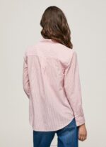 Women Studio Red Pepe Jeans Striped Cotton Voile Shirt 60J40348 - Image 4