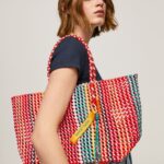 Women Studio Red Pepe Jeans Woven Plastic Tote Bag 60J40720
