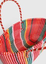 Women Studio Red Pepe Jeans Woven Plastic Tote Bag 60J40720 - Image 4